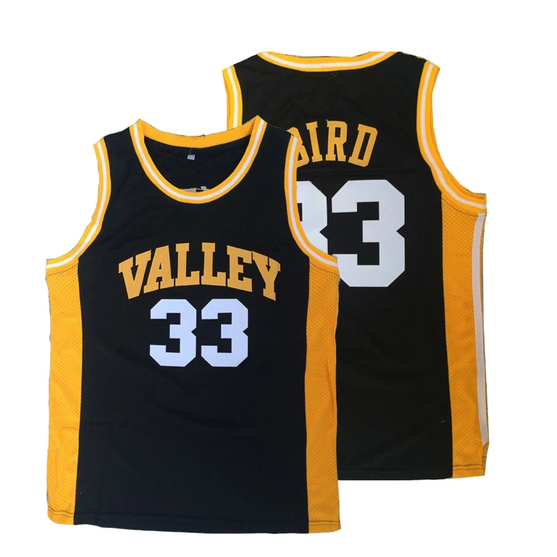 Basketball jerseys high school VALLEY 33 BIRD jersey Sewing embroidery Outdoor sportswear Blue Black yellow