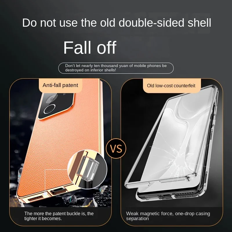 Luxury Double-Sided Tempered Glass Leather Phone Cover with Protective Bumper