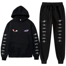 

Anime Akatsuki Cloud Symbols Print Men's Sportswear Sets Hoodies Sweatshirt Streetwear Men 2 Piece Sweatshirt + Sweatpants Set