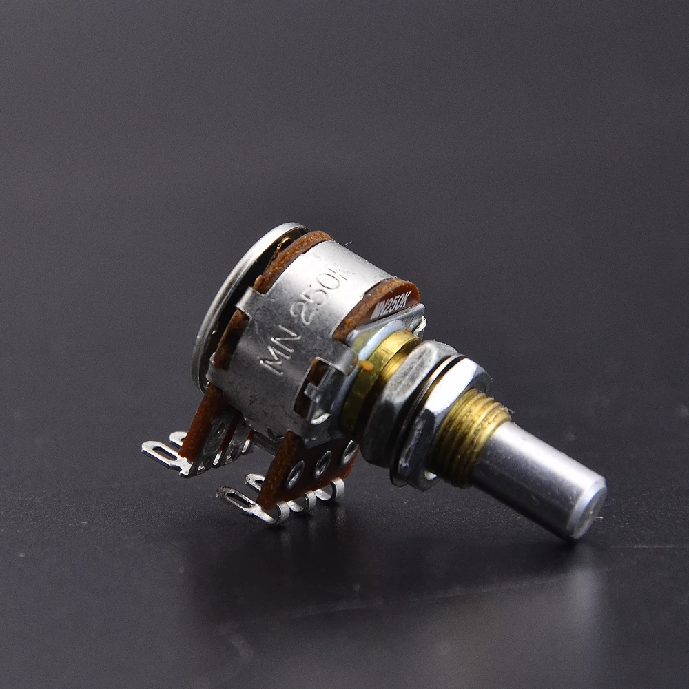 MN250K/MN500K With Center Detent Brass Bushing Solid Shaft Dual Blend Balance Potentiometer (POT)