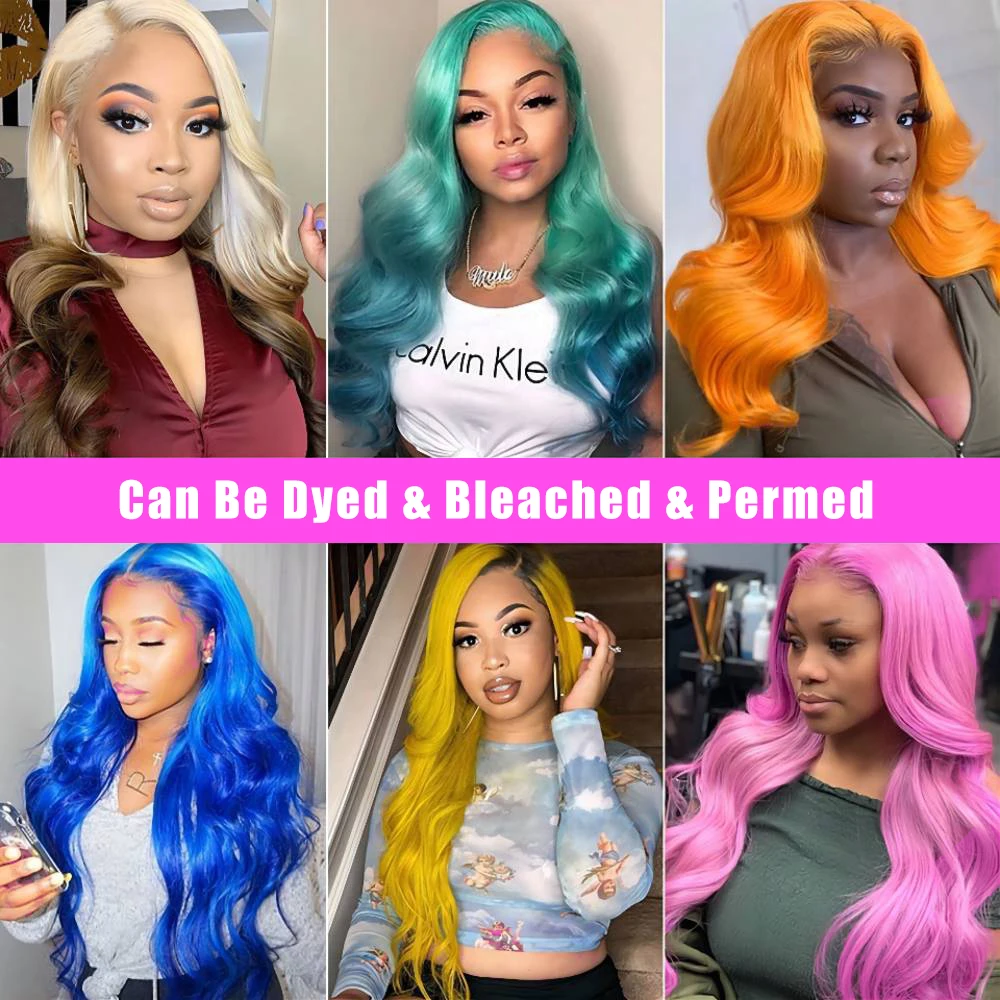 Abijale 34 Inch 613 Honey Blonde Color Wig HD Transparent Body Wave 13x6 Frontal Human Hair Wig For Women 13x4 Lace Front Wig