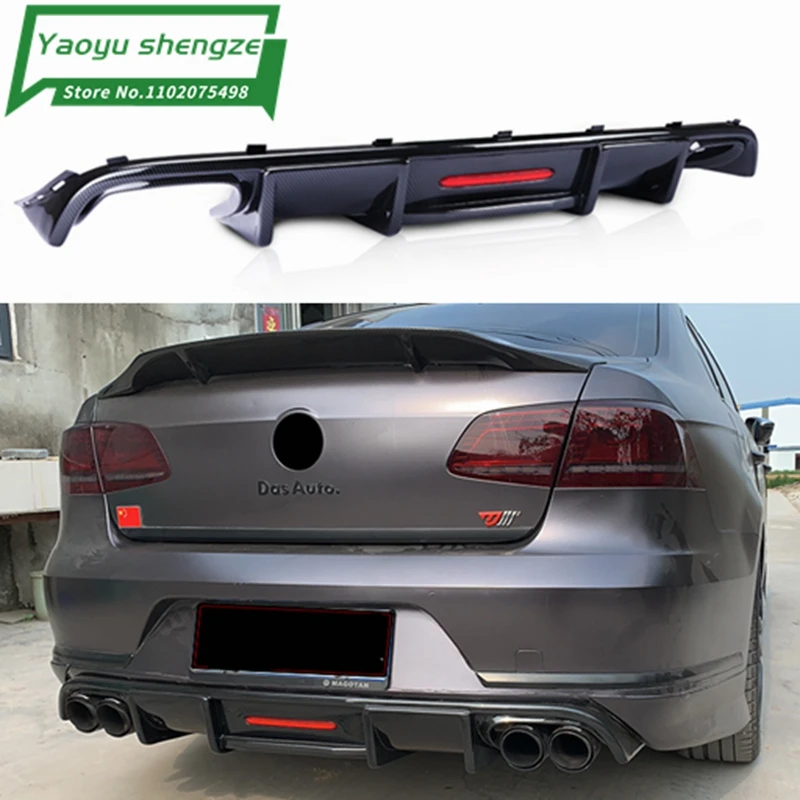 For Volkswagen Passat B7 20122016 Abs Black Rear Bumper Lip Trunk