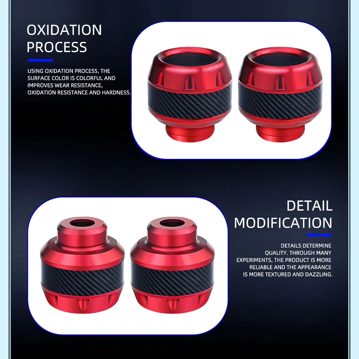 2PCS 오토바이 충돌 방지 장치 탄소 스쿠터 휠 프론트 포크 프레임 Anti-fall Cup Protector Modified Motor Accessorie Black