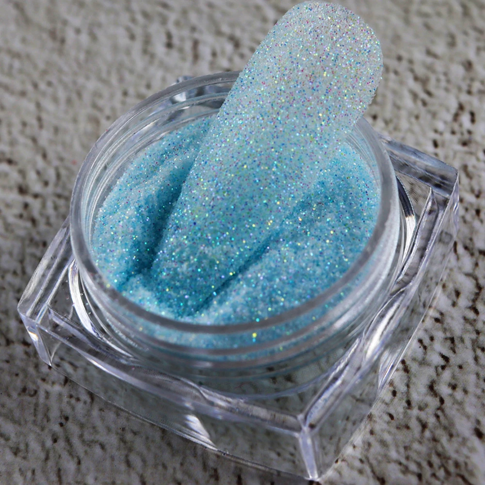 1-Box Aurora Crystal Diamonds Powder Shiny Iridescent Nail Glitter Sparkly Chrome Pigment Polish Gel Manicure Nail Art Glitter