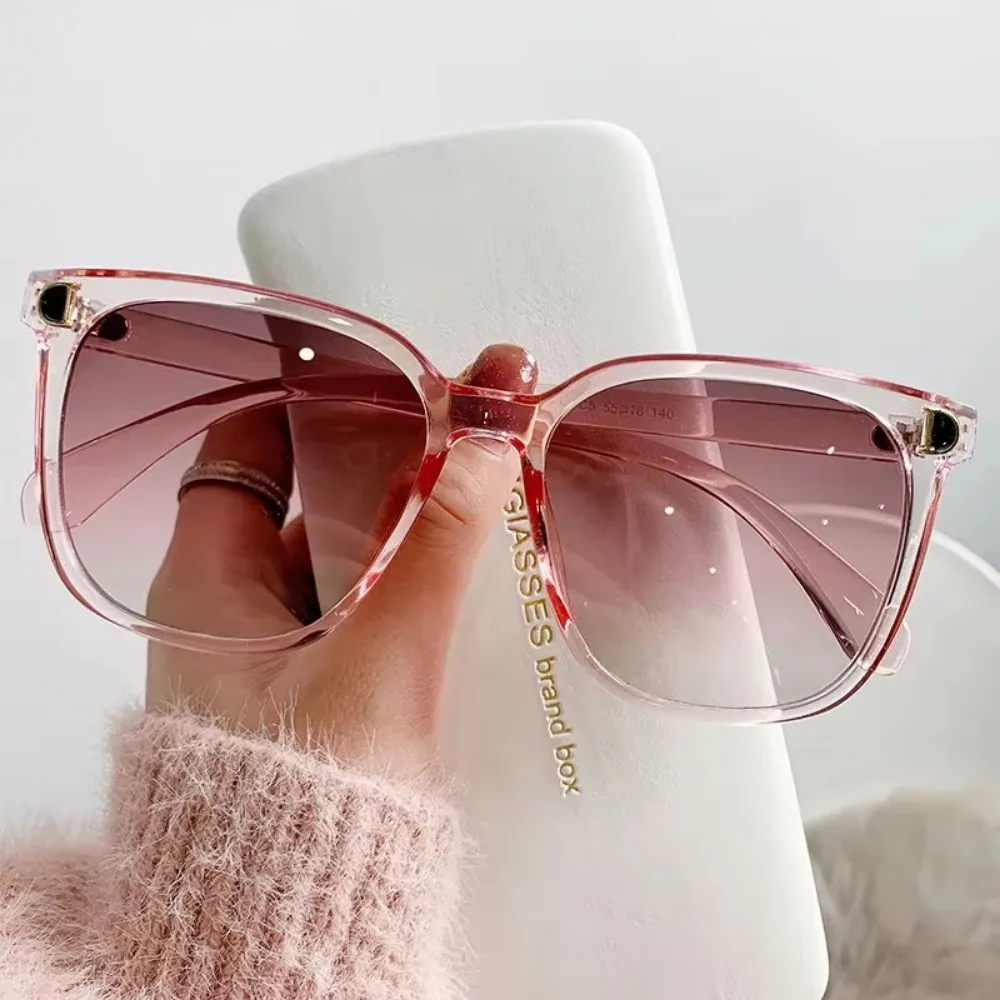 Fashion Oversized Square Sunglasses, Women's Vintage Big Frame Gradient Shades, Designer Brand Sun Glasses for Women 선글라스
