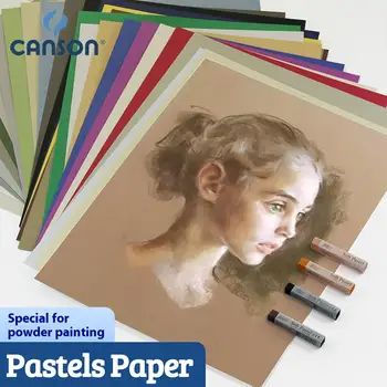 Carta pastello CANSON, carta microabrasiva 16K 16 fogli per pastello, gesso, acrilico, pastelli, forniture per disegno pastello ad olio, cancelleria