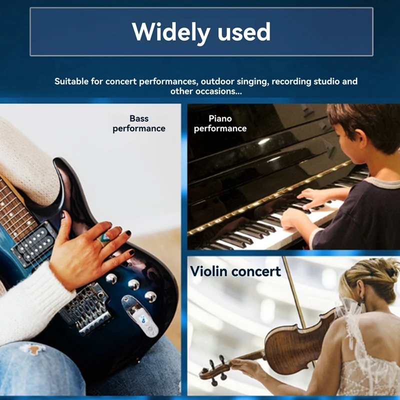 2.4G Wireless Instrument Pickup Rechargeable Transmitter Receiver For 6.35Mm Audio Interface Electric Instruments