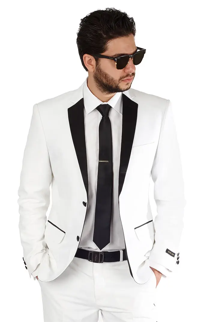 Blanc-Revers-Cran-Sur-Mesure-3-Pi-ces-JacketPantTie-Mode-Hommes-Costumes-Beau-Formelle-Terno-Masculino