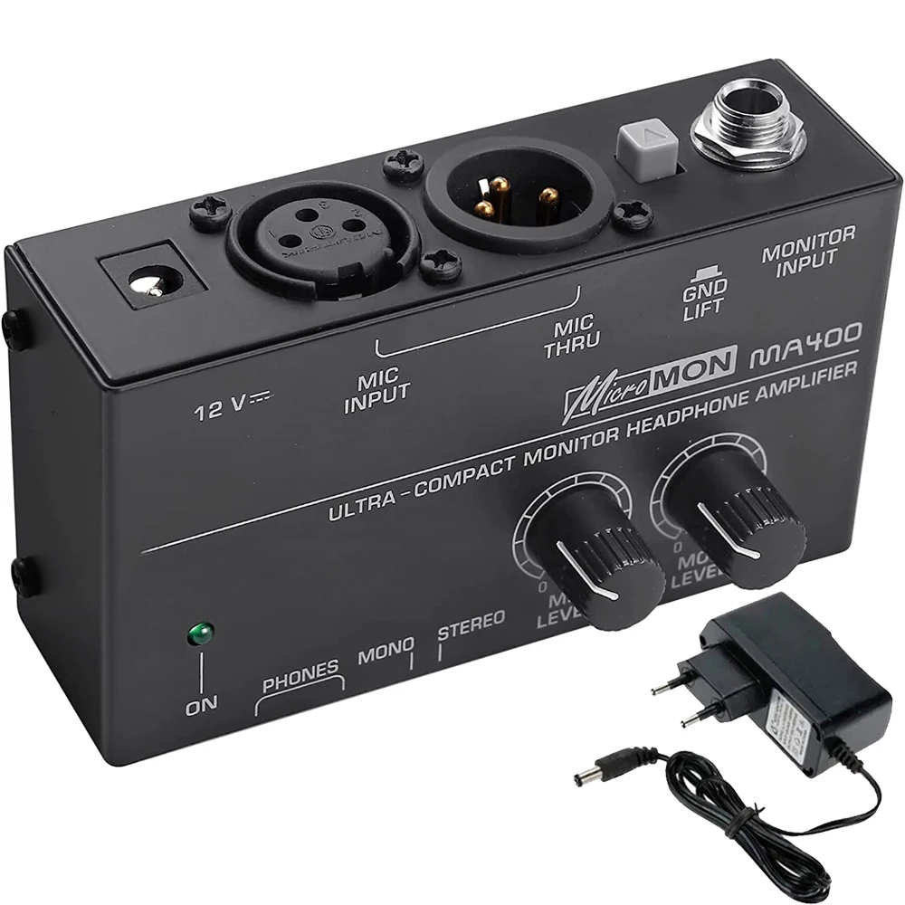MA400 Headphone Preamplifier 6.35mm & 3.5mm Headphone Monitor
