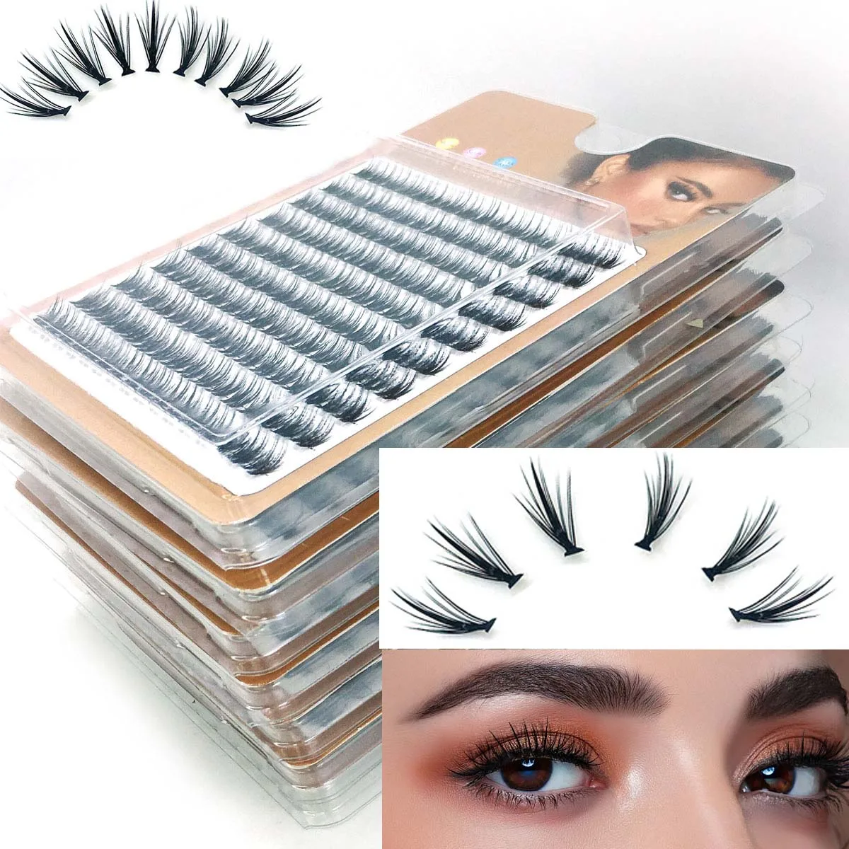 

DIY Lash Extensions Segmented Fluffy Eyelashes Volume Mink Fluffy big capacity 320 Individual Clusters Lashes Cluster Eye Makeup