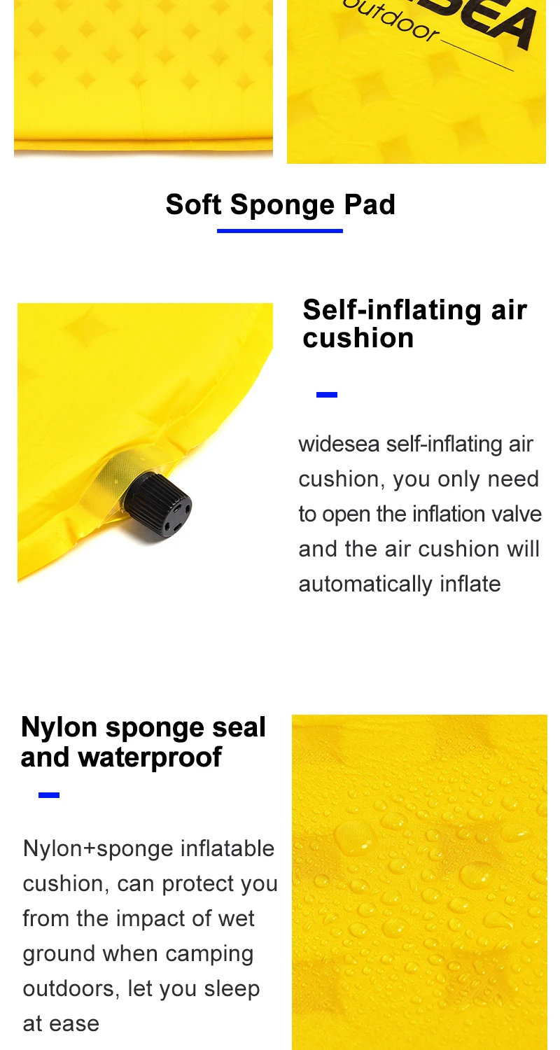 Description Picture 4 of itemWidesea Camping Self-inflating Mattress Folding Inflatable Air Bed Beach Travel Mat Tourism Sleeping Pad Outdoor Hiking