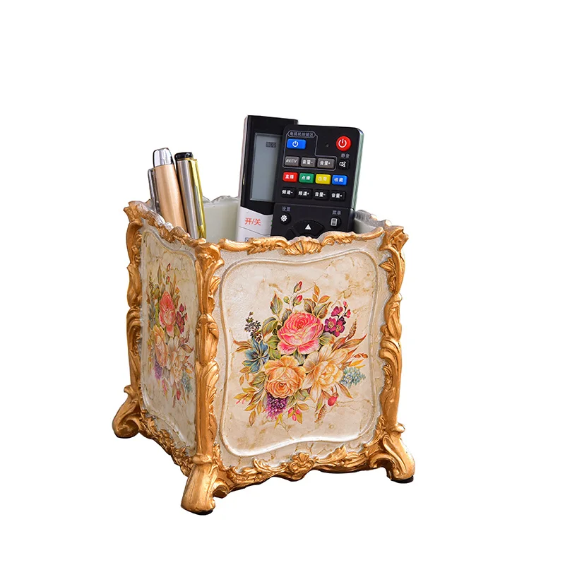 American study remote control makeup brush comb storage box ornament European office desktop home decoration pen holder