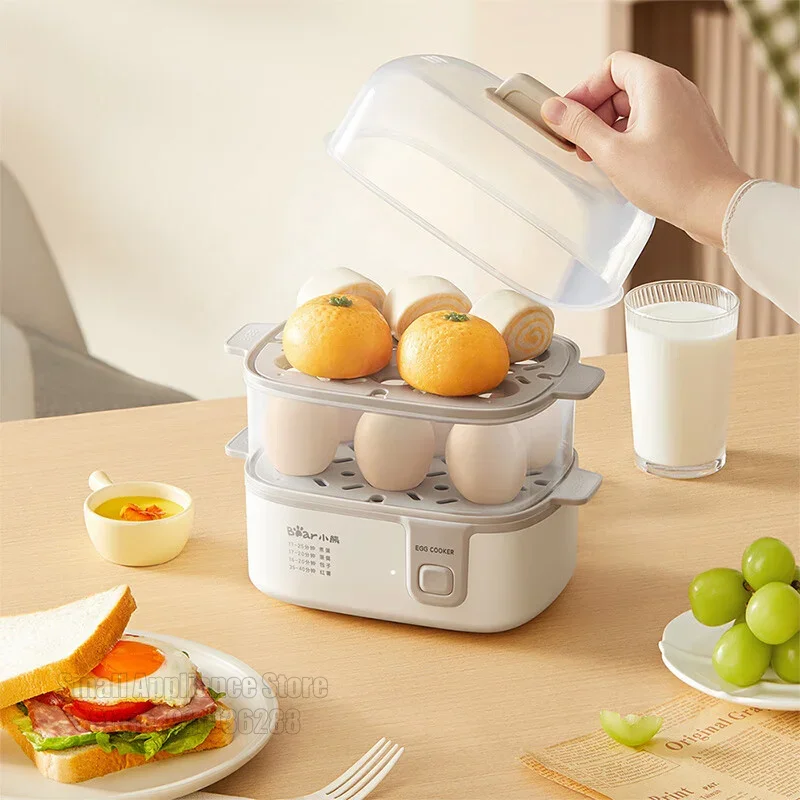 Bear Food Steamer Single/Double Layer Electric Vegetable Steamer Multifunctional Steam Pot Cooking Steaming 3D Cycle Steam 270w