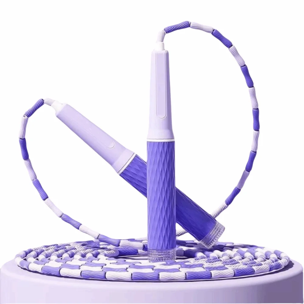 Bamboo Stem Type Jump Rope Soft Beaded No Tangle Training Rope Segmented Adjustable Length Fitness Gym Rope For Beginners
