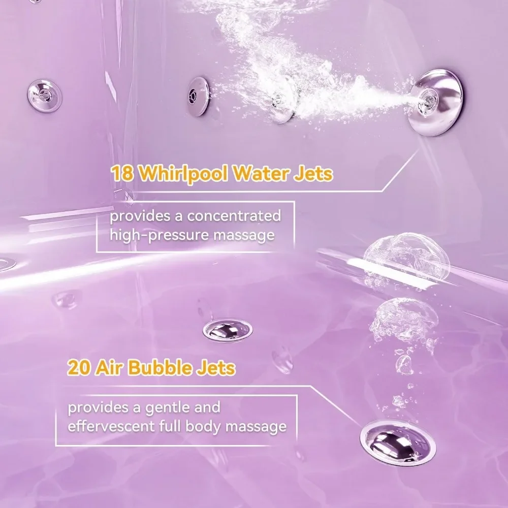 71 Inch Acrylic Whirlpool Bathtub with 3 Aprons, Air Massage Bathtub in White for Enhanced Comfort and Support Bathroom Fixture 4