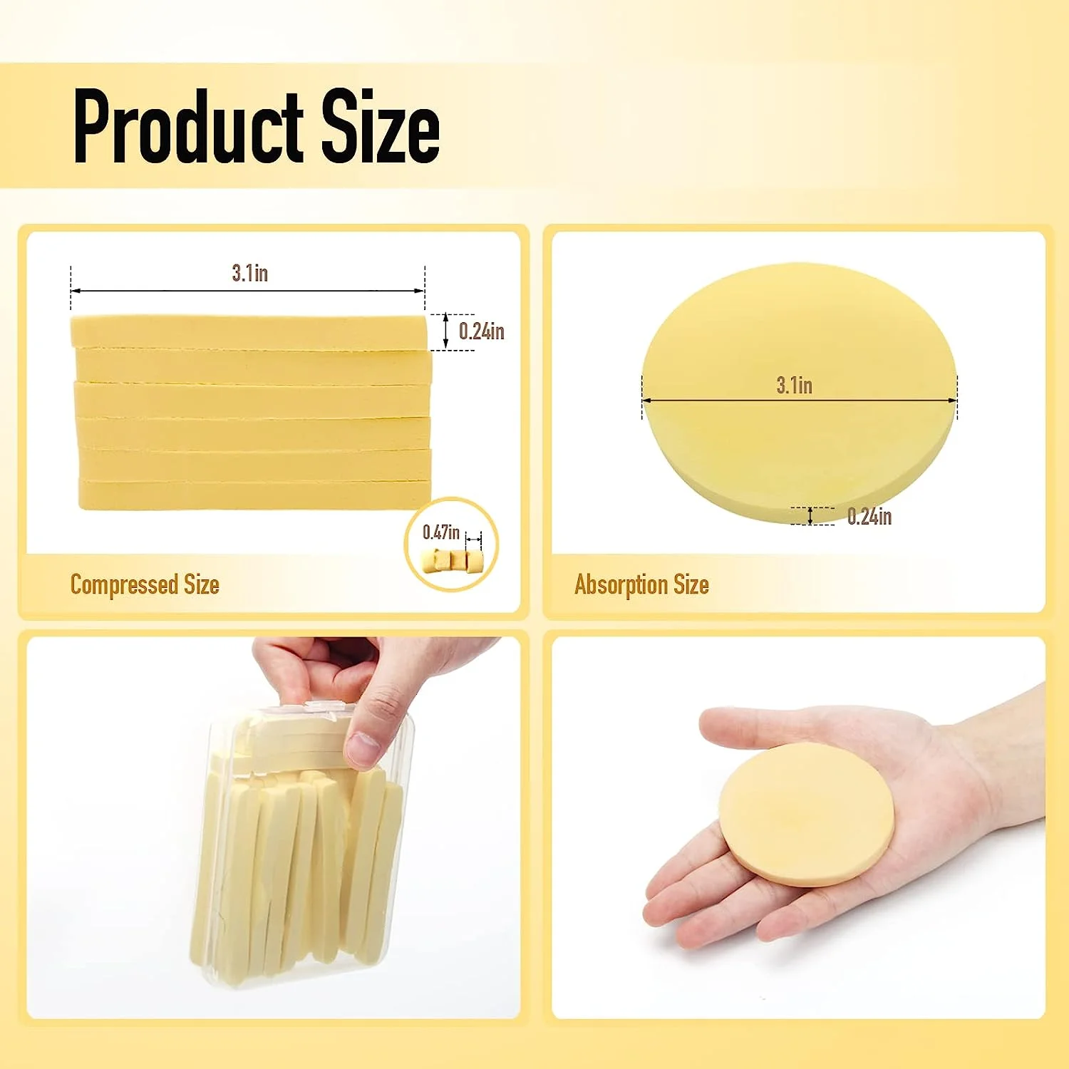 Description Picture 4 of itemCompressed Round Facial Cleansing Sponges Cleaning Brushes Cleanse Tools Makeup Remover Wipes Finger Wholesale Free Shipping
