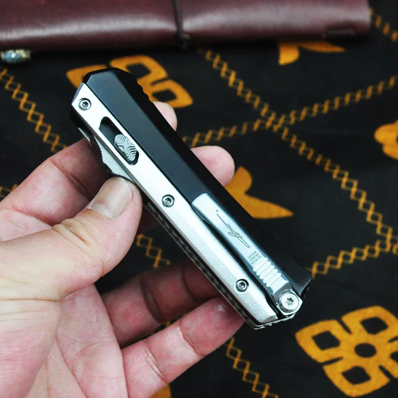 Glykon Mini Style Micro OTF Knife Tech Pocket Knives M390 Blade Outdoor Camping Self Defense Zinc Aluminum Handle EDC Tools 3