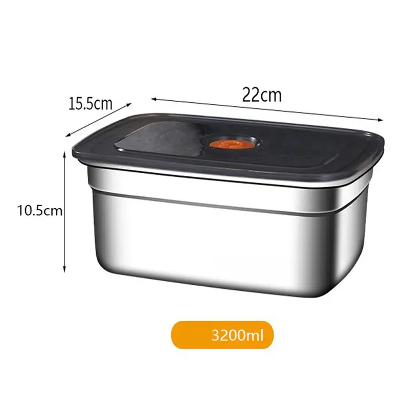 Stainless Steel Camping Lunch Box Sealed Leak-proof Bento Box Microwave Suitable Large Capacity Refrigerator Freezer Storage Box - Image 9
