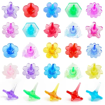 20Pcs Colorful Acrylic Rotating Gyroscopes for Fun Decompression Fidget Tops for Party Favors Birthdays Parties Family Playtime 1