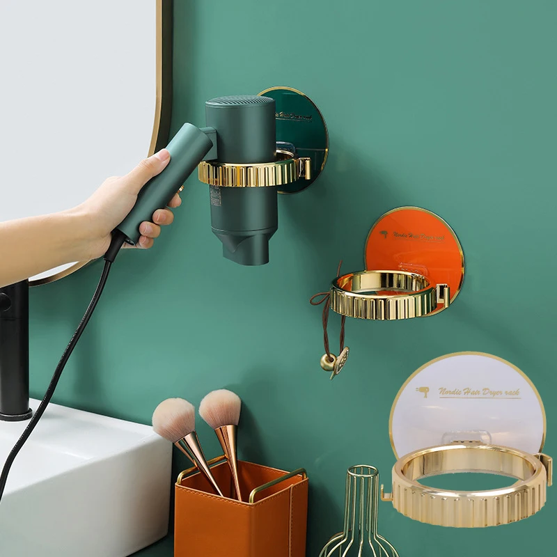 Supporto porta phon e piastra bagno nero Cold Wind Black Metaform