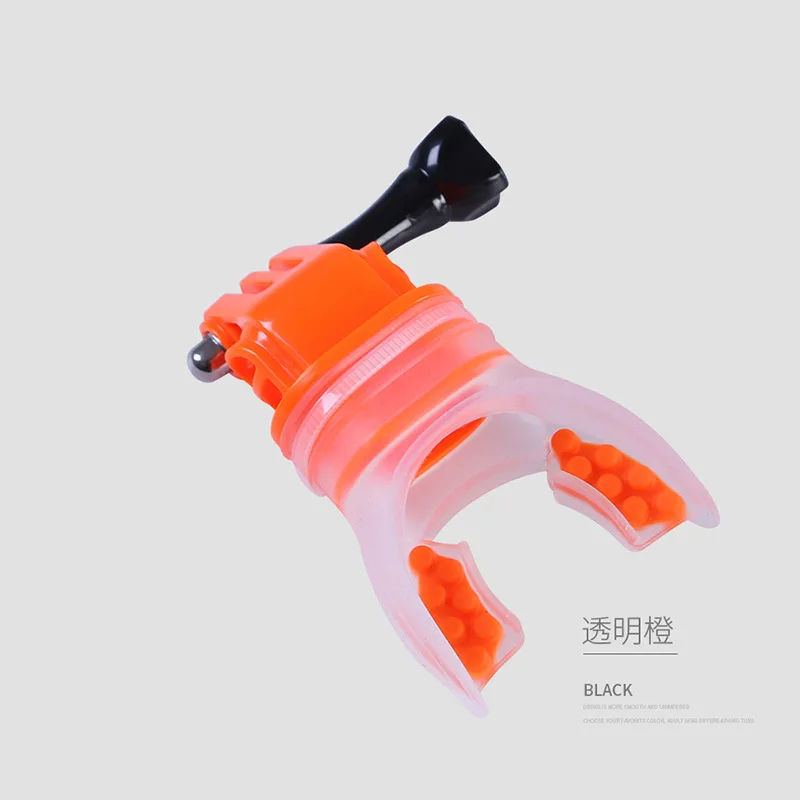 

Surfing silicone mouthpiece attached to camera holder snorkeling snorkel accessories