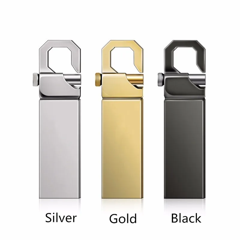 Hot Metal usb flash drive 32gb 64gb Silver / gold Memory stick pen drive USB 2.0 U Disk 128GB 256GB 512GB 1pcs metal usb with box u memory stick pen drive for geely lc emgrand atlas coolray ec7 ec8 gs gc2 gc5 gc6 car accessorie