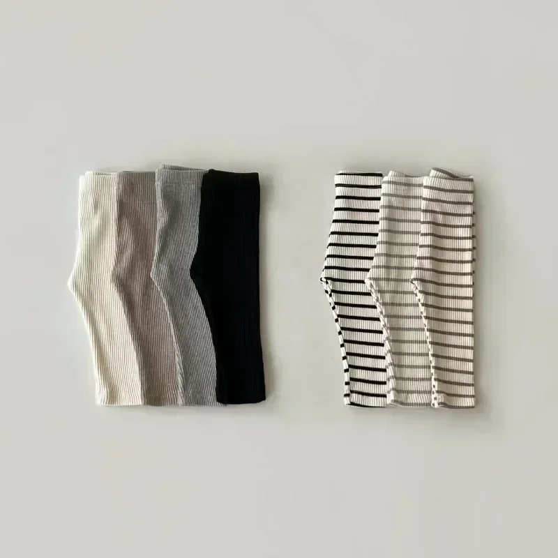 0-3T Baby Pant Girls All-match Striped Skinny Leggings Kids Cotton Elasticity Slim Pants Newborn Boy Stretch Trousers baby trousers,cotton pants,baby leggings