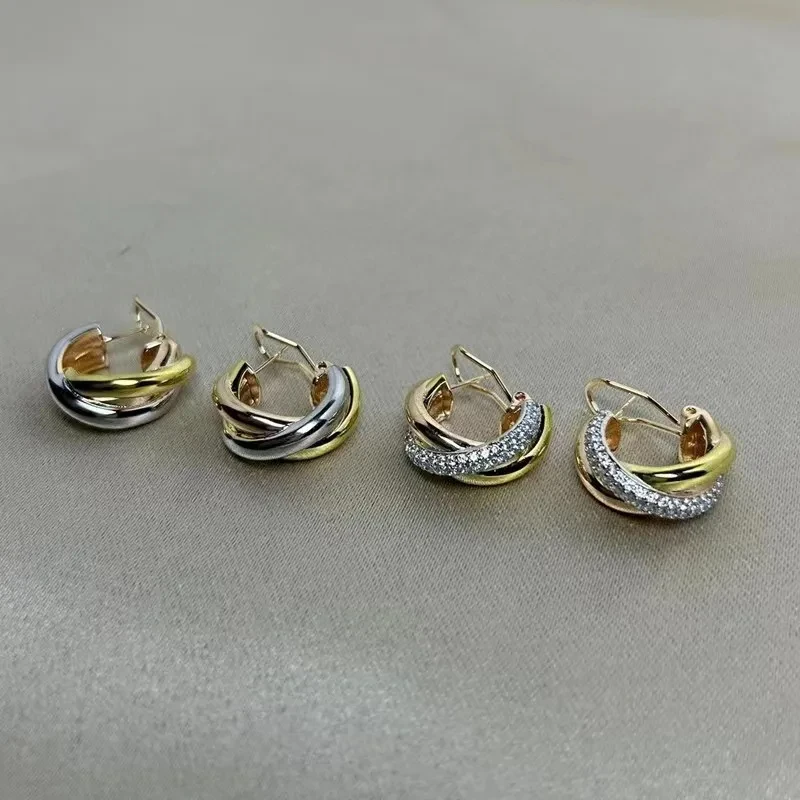 

100% sterling silver high quality Trinity earrings Femininity Luxury fashion brand party exquisite jewelry gifts