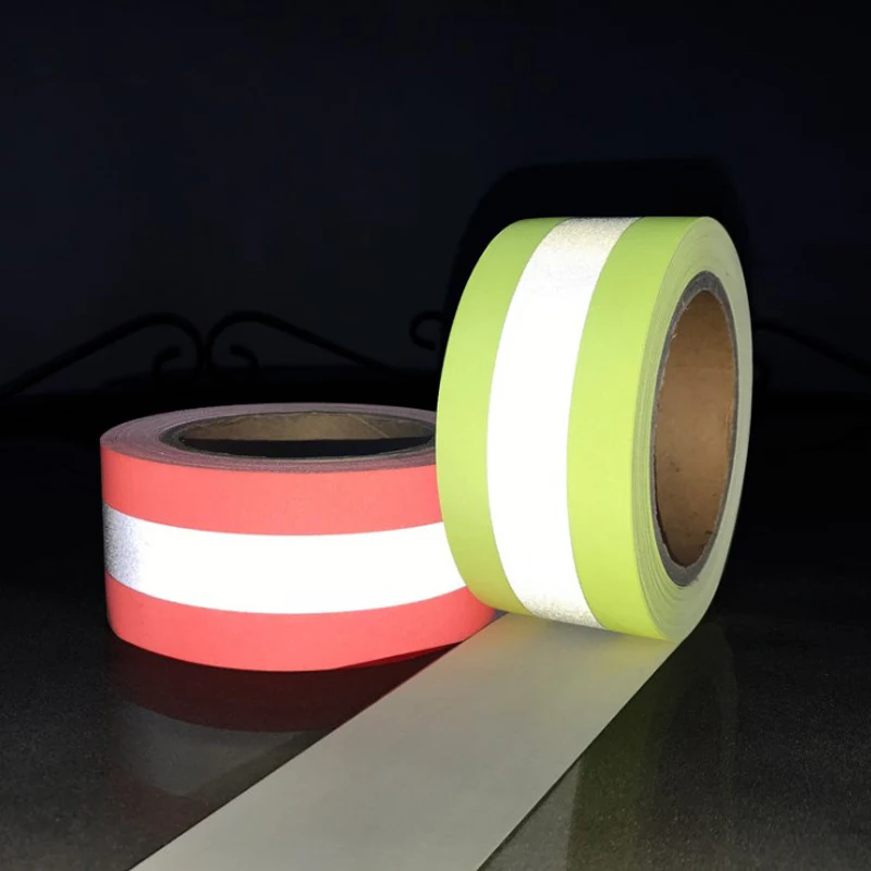 

Fluorescent Yellow&Fluorescent Red Reflective Flame Retardant Fabric Sewing on Fireproof Safety Clothing Warning Tape