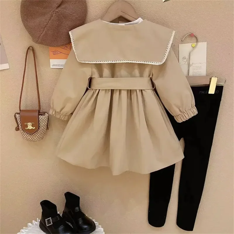 Children's Clothing Girls' Coat kids jacket girls trench coats Kids Jacket Children's Spring Autumn Korean Style Cute Long Trench Baby Girls Windbreaker