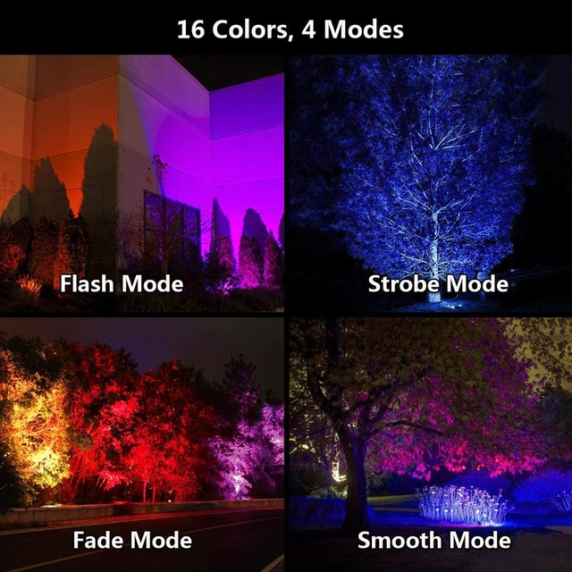 ALSR03 8-Pack RGB LED Landscape Spot Lights Package, 12W Low