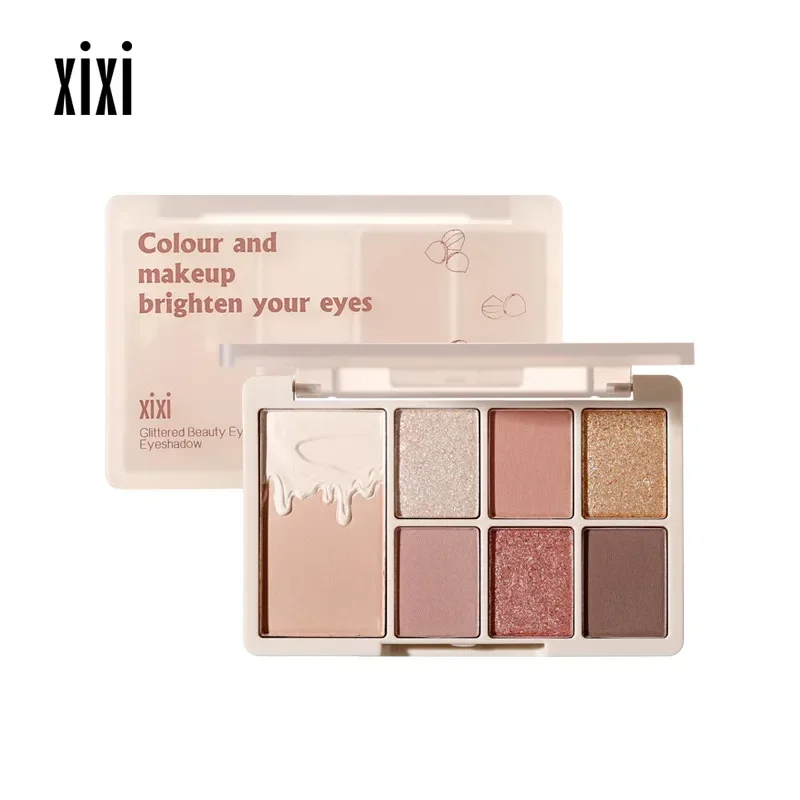 7Color Eyeshadow Palette Pearlescent Matte Nude Milk Coffee Earth Color Daily Versatile Eyeshadow xixi Oatmeal Milk Tea Chestnut