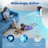 Ventilateur d'air portable 3 en 1 pour la maison, climatiseur, refroidisseur d'air à 6 vitesses, lumière LED nocturne, humidificateur, ventilateur de réglage de l'air, ventilateur pour bureau et maison 4
