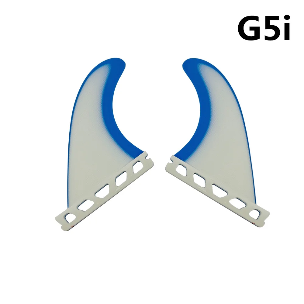 UPSURF Single Tabs Twin fin set G5i fins Single Tabs surfboard fins Blue with White color New Fibreglass fin free Shipping