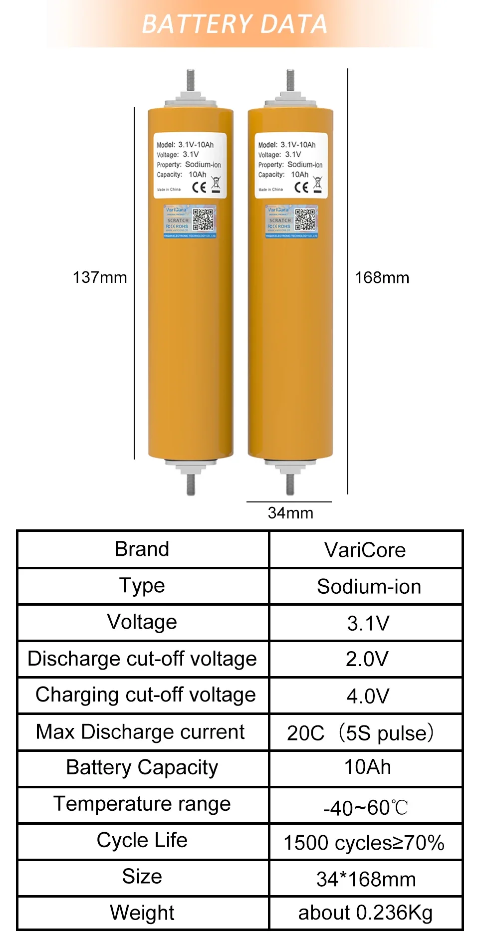 3.1V 10Ah Sodium-Ion battery 20c Resistant to Low,high Temperature DIY 12V 4s In