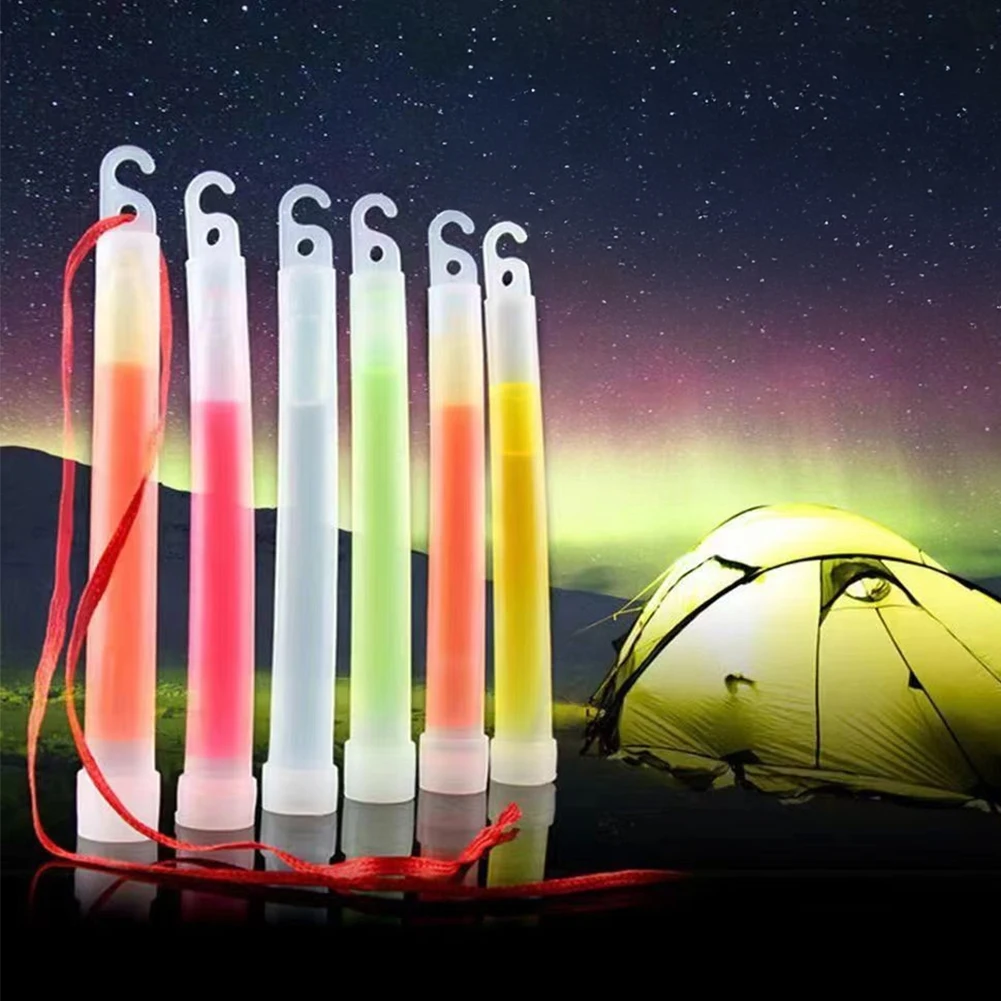 1Pc Fluorescence Light Glow Sticks with Hook for Hiking Camping Outdoor Light Stick Outdoor Emergency Lighting SOS