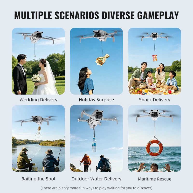 Système de largage aérien pour DJI Lito 1/X1 en action, largage en vol