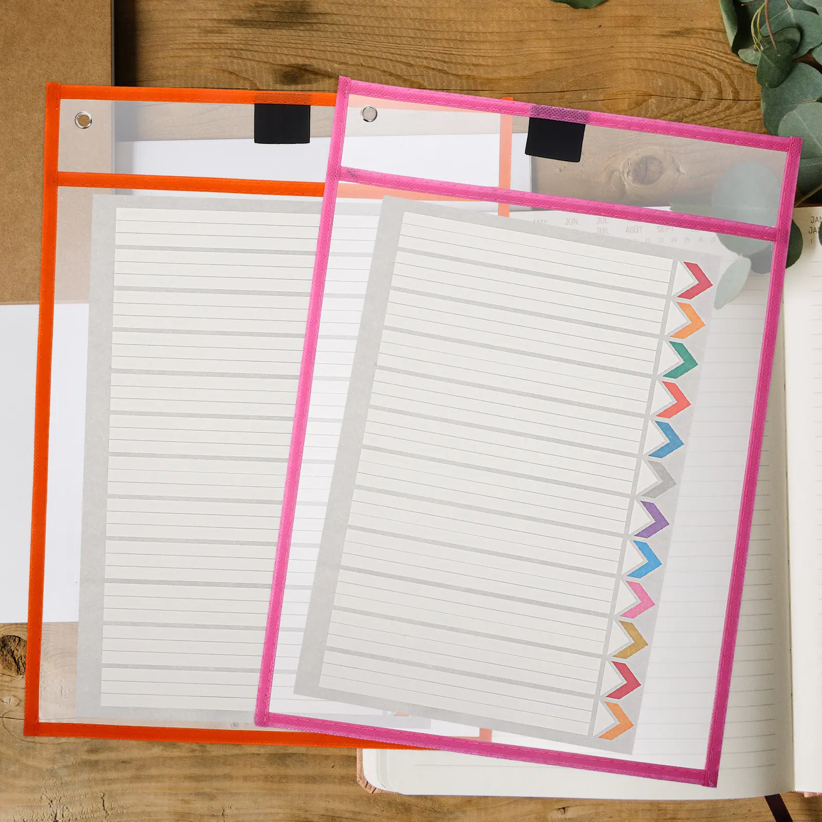 6pcs 드라이 지우기 파우치 바인더용 투명 시트 프로텍터 투명 파일 슬리브 가정 사무실 학교용으로 부드러운 사용 가능