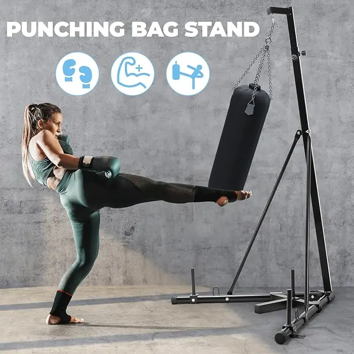 Punching Bag Stand Heavy Punching Fitness Practice Bracket Adjustable Height for Home Gym Boxing Platform Fitness Station