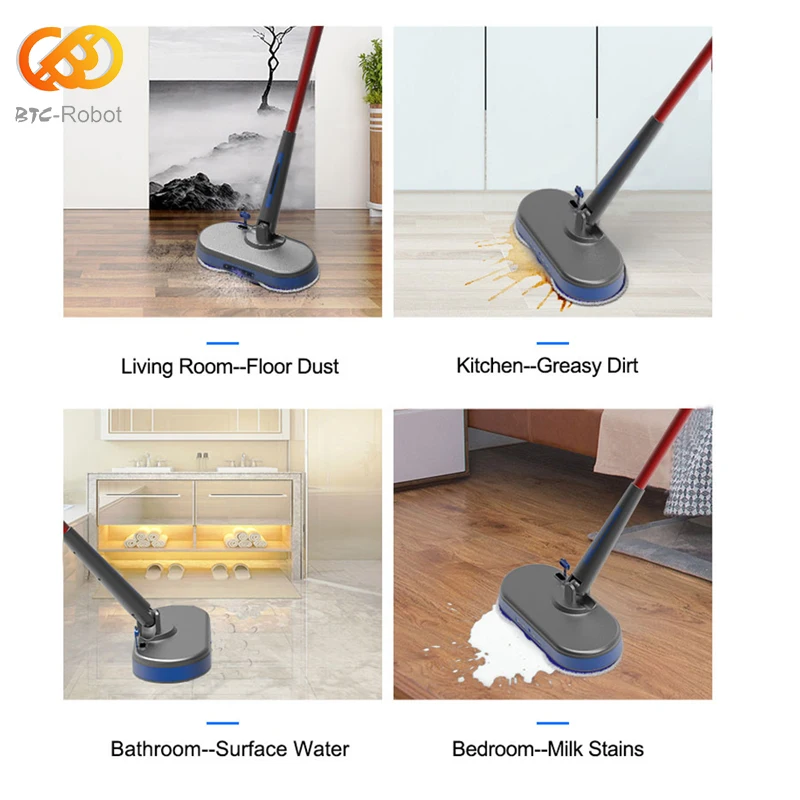 Rechargeable Mop 360 Rotation Electric Cordless Floor Cleaner Scrubber  Rotary Mop Microfiber Lazy Mop Wet or Dry Usage Cleaning - AliExpress