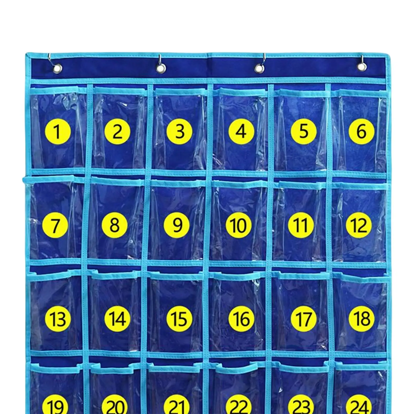 Numbered Pocket Chart Wall Hanging Closet Underwear Sock Storage Phone Calculator Holders Storage Organizer with Hooks