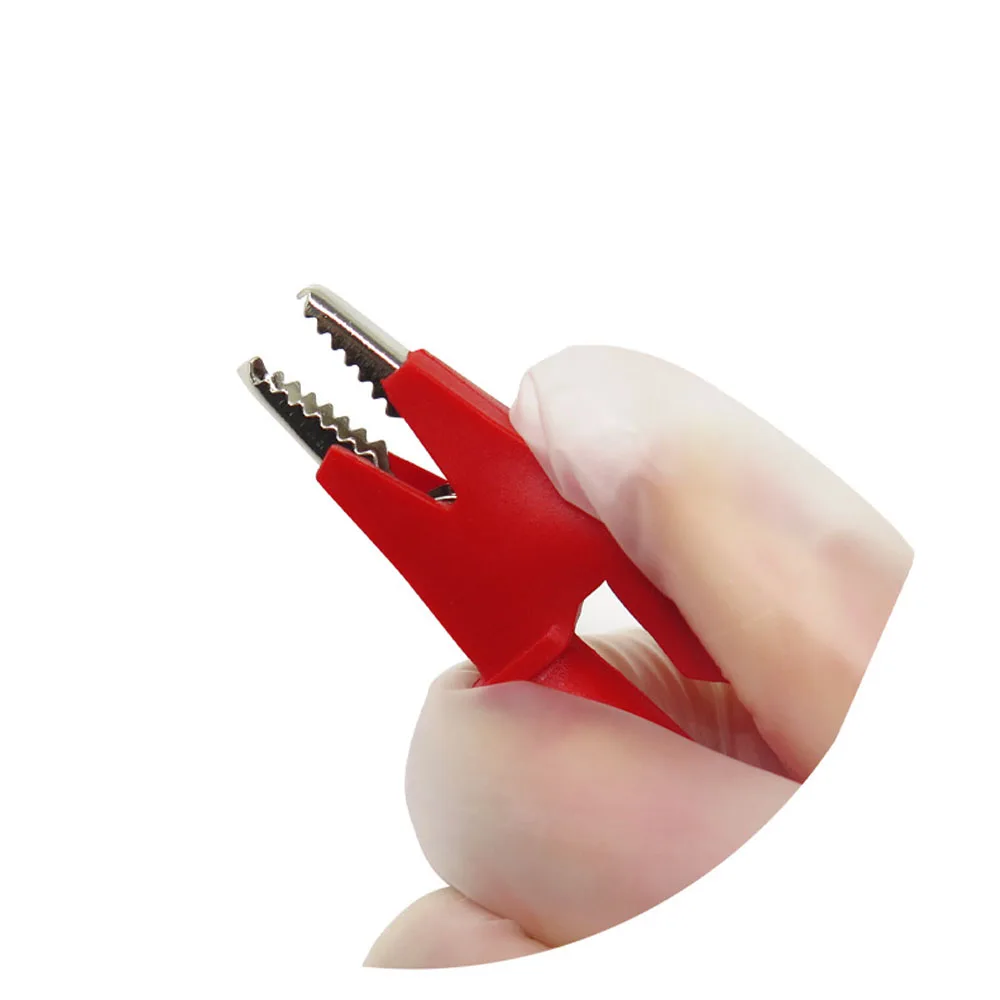 2 PCS 4MM Pure Copper Banana Plug To Alligator Clip Test Cable Red+Black 1000V/15A Silicone Wire Regulated Power Supply Cable