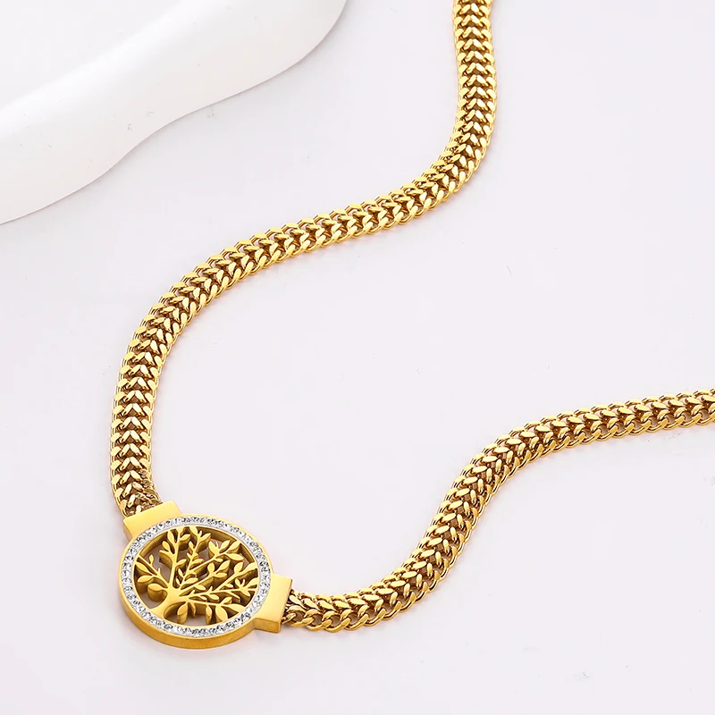 Tree Of Life Stainless Steel Gold Plated Necklace - Image 5