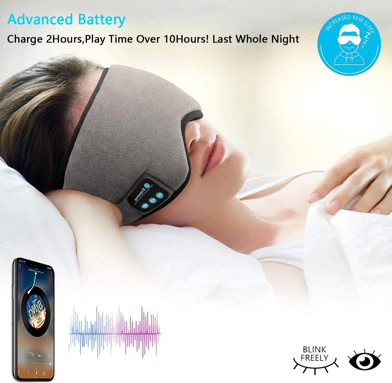 Sleeping Mask Bluetooth Wireless Music  Bluetooth Wireless Headphones  Sleeping - Earphones & Headphones - Aliexpress