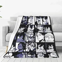 Aizawa Shota Collage Blanket Fleece My Hero Academia Warm Throw Blankets for Car Sofa Couch Bedspread 1