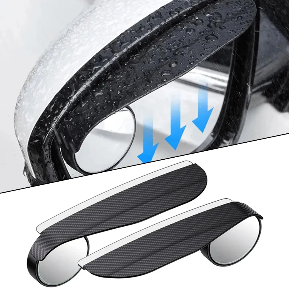 

2pc Car Rearview Mirror Rain Eyebrow With Blind Spot Mirror Car Rain Shield Guard Sun Visor ​Auto Rear View Shade Blades Sticker
