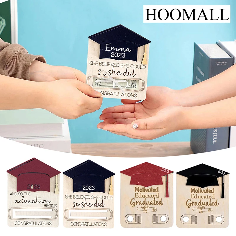 

Деревянный бумажник Hoomall, креативные Зажимы для денег на выпускной