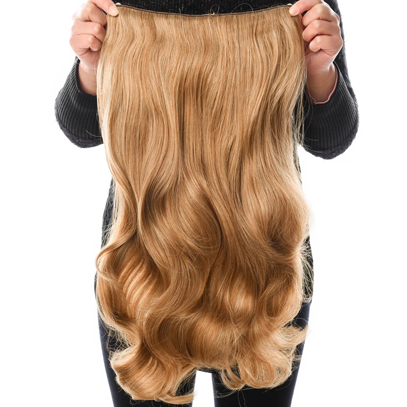 Silike 24inch Synthetic Wavy Clip in Hair Extension Clips Hair Extension Heat Resistant Fiber 4 Clips one Piece 17 Colors for hair extensions