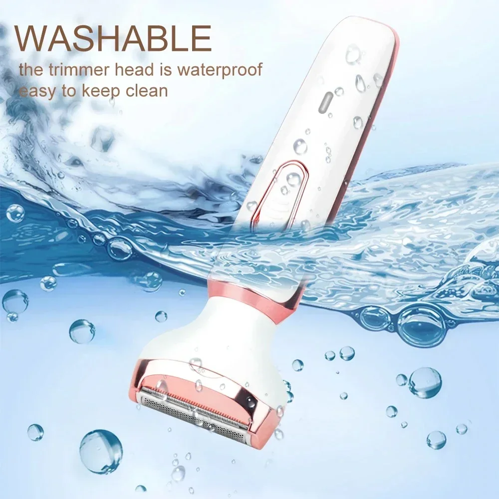 4 In 1 Electric Lady Shaver for Shaver Lady Shaver Body Hair Trimmer for Armpit Bikini Arm Leg Face Mustache Portable Painless 4