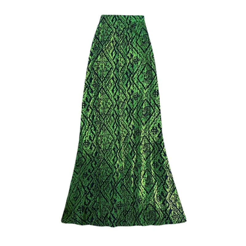 

ALIDI SC 2024 Printed Wrapped Hip A-line Half Skirt for Women's Spring/Summer High Waist Slim Mid Length Fishtail Half Skirt